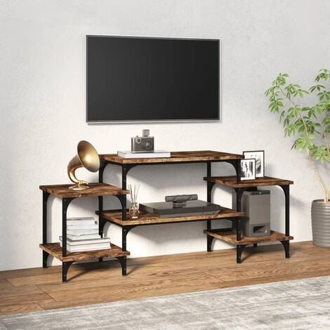 Mesa TV Salon,Mueble para TV madera contrachapada roble ahumado 117x35x52 cm  -CD20203