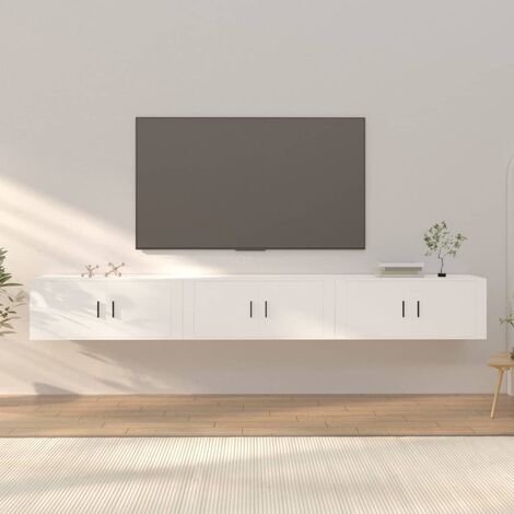 Mesas TV Salon,Muebles para TV de pared 3 uds blanco 100x34,5x40 cm -CD69112