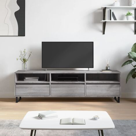 Mesa TV Salon,Mueble para TV madera contrachapada gris Sonoma