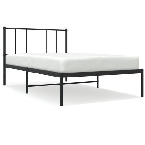 vidaXL Estructura cama metal cabecero y pie de cama blanca 100x190