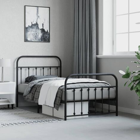 Maison Exclusive Estructura cama metal con cabecero y estribo