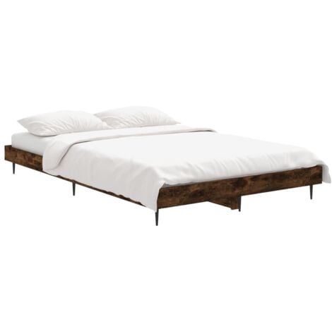 Estructura de cama madera contrachapada roble ahumado 90x190 cm