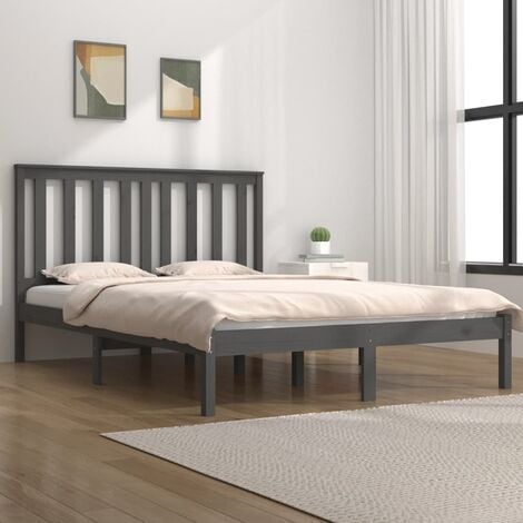 Estructura Cama Madera Maciza de Pino King Size Multicolor Multitalla  vidaXL