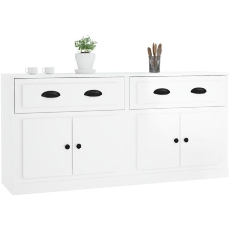 Aparadores 2 uds madera contrachapada blanco brillo - referencia Mqm-3190175