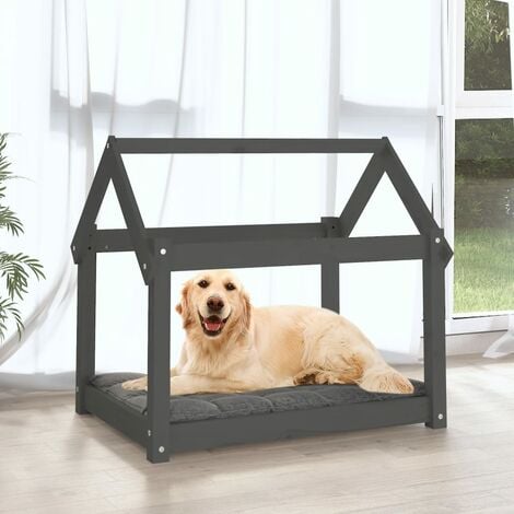 Cama para mascotas Cama para perros madera maciza de pino gris