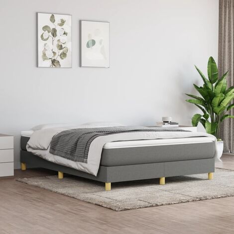 Estructura de Cama tapizada de 30 cm, 135/140x190 cm, Gris oscuro