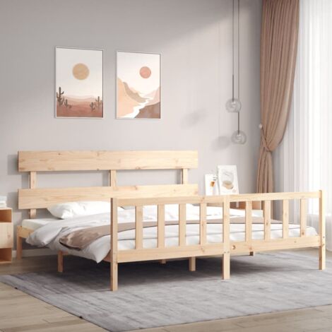 Estructura de cama de madera maciza reciclada 160x200 cm - vidaXL