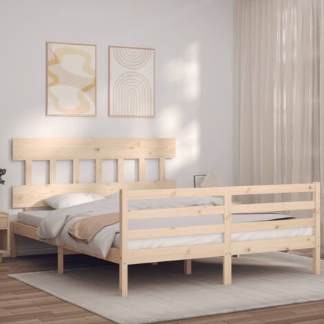 Cabecero con patas de madera para cama de 160 cm