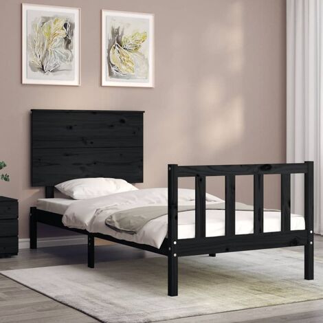 Maison Exclusive Estructura cama metal con cabecero y pie cama blanca  75x190 cm