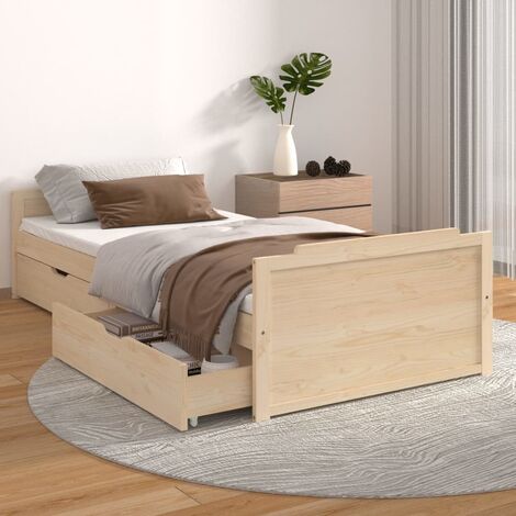 Cama alta madera maciza pino 90x200 cm cama juvenil dormitorio juvenil cama  de madera estilo litera mueble moderno para dormitorio accesorio de hogar