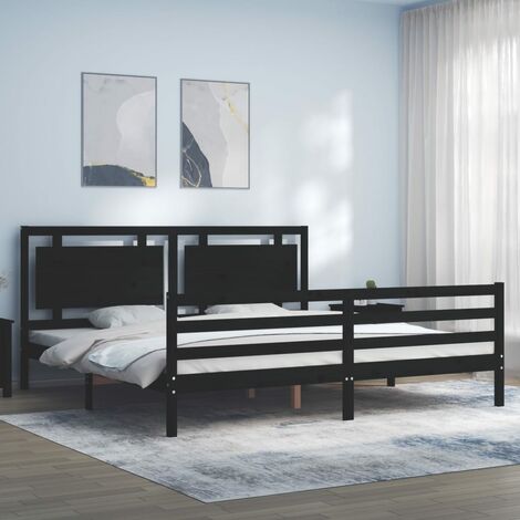 Cama para adulto，Estructura cama metal con cabecero y estribo，Armazón de  cama blanco 135x190 cm