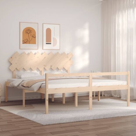 Cabecero de madera cama matrimonio estilo minimalista