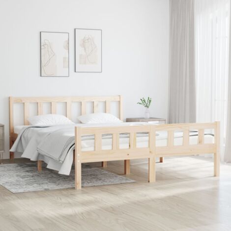Estructura de cama，Marco de Cama，Cama Para Niños Adolescentes Adultos  madera maciza doble pequeña 135x190