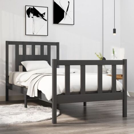 Camas y somieres Estructura de cama individual madera maciza 90x190 cm