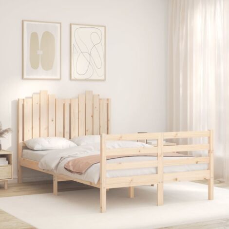 Cama de matrimonio，Estructura de cama，Cama para adulto，Marco de Camade  madera maciza de pino