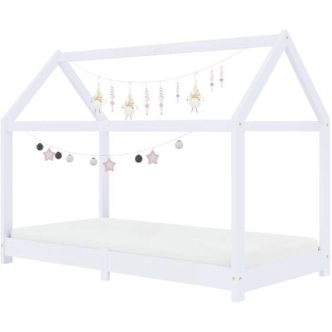 Maison Exclusive Estructura de cama para niños madera de pino blanco 70x140  cm
