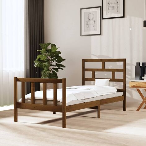 Maison Exclusive Estructura cama madera maciza king size marrón miel  150x200 cm