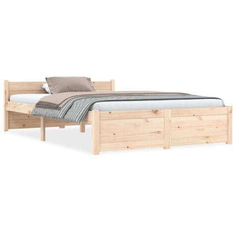 Estructura de cama，Marco de Cama，Cama Para Niños Adolescentes Adultos  madera maciza doble pequeña 135x190