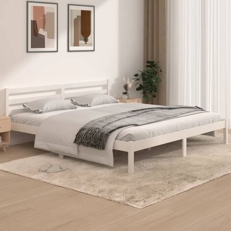 Maison Exclusive Estructura cama de matrimonio madera de pino marrón  135x190 cm