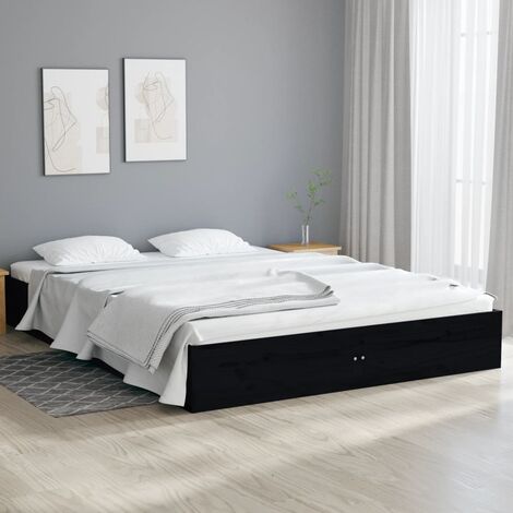 Estructura de cama doble de madera maciza 135x190 cm - referencia