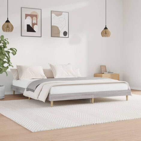 VidaXL Estructura de cama con cabecero piecero roble Sonoma