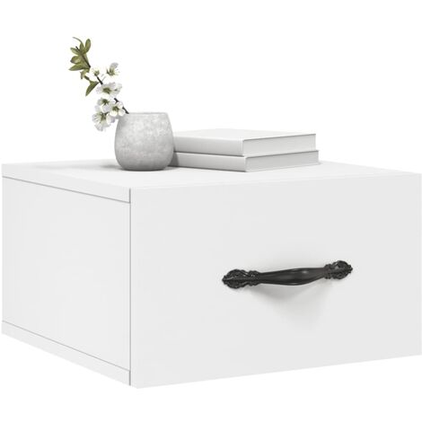 Mesita de noche de pared，Mesa Auxiliar，Mesilla de noche flotante blanco  35x35x20 cm NEIN37891 MaisonChic