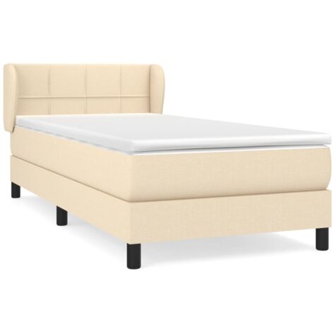 Estructura de cama box spring tela color crema 160x200 cm - Conforama