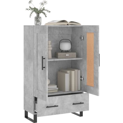 Mueble Aparador alto madera de ingeniería gris hormigón 69,5x31x115 cm  vidaXL