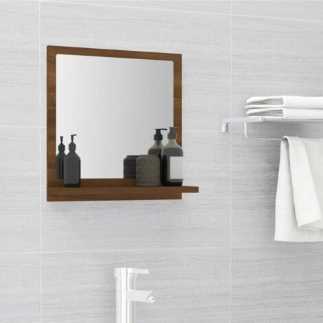 Maison Exclusive Armario espejo baño contrachapada blanco y roble