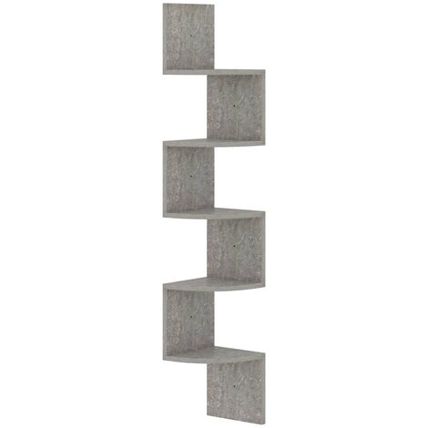 Estantes esquineros de pared, 2 piezas Sonoma gris de 15.7 x 15.7 x 19.7  pulgadas, madera de ingeniería, armario de pared de cocina, estantería