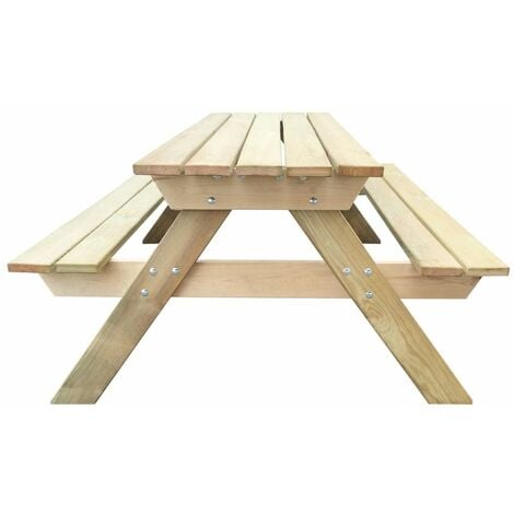 Mesa de picnic de madera de pino 150x135x71,5 cm vidaXL348236