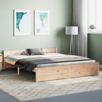 Estructura de cama Marco de Cama Somier de Cama madera maciza 120x190 cm  SDV784676 MaisonChic