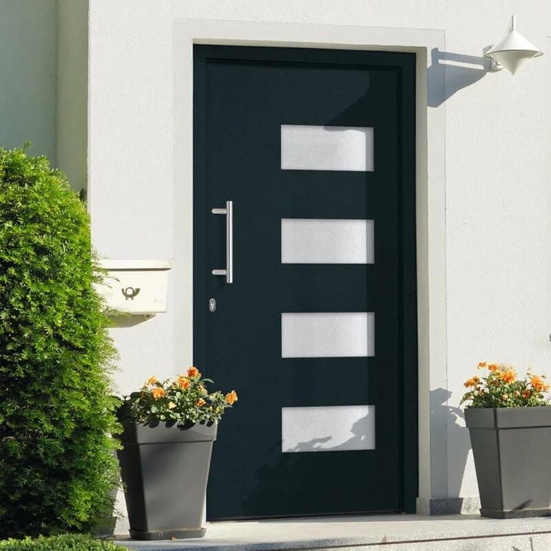 Unico Design Porta d'Ingresso in Alluminio e PVC Antracite