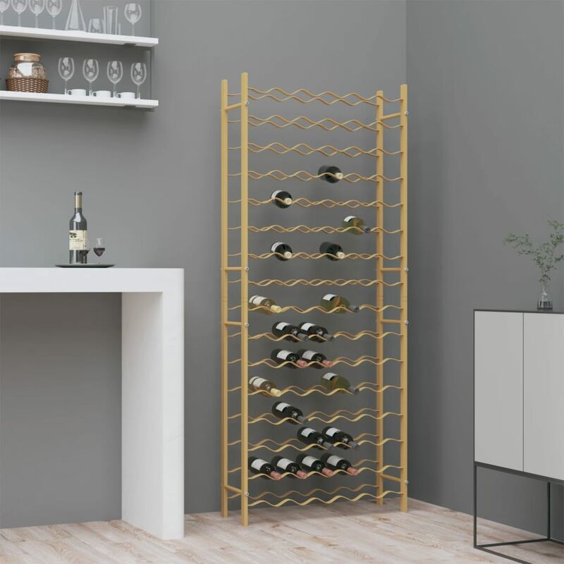 Unico Design Portavini da Parete per 24 Bottiglie Oro in Ferro 22.5x2.5x116  cm Magnifico it - Oro43721