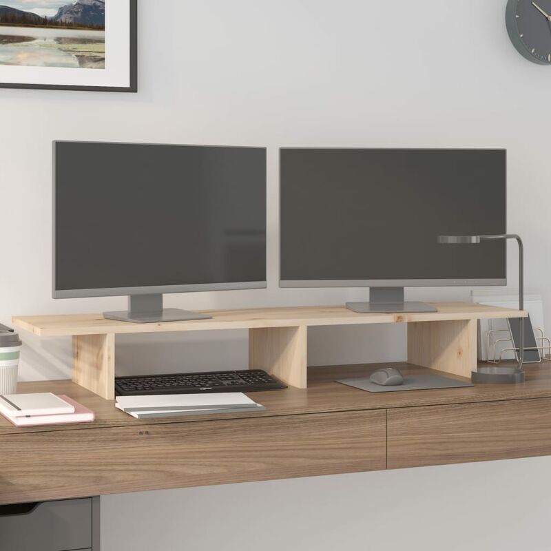 Unico Design Supporto per Monitor 100x27x15cm in Legno Massello di Pino  100x27x15 cm Magnifico it - Marrone24149