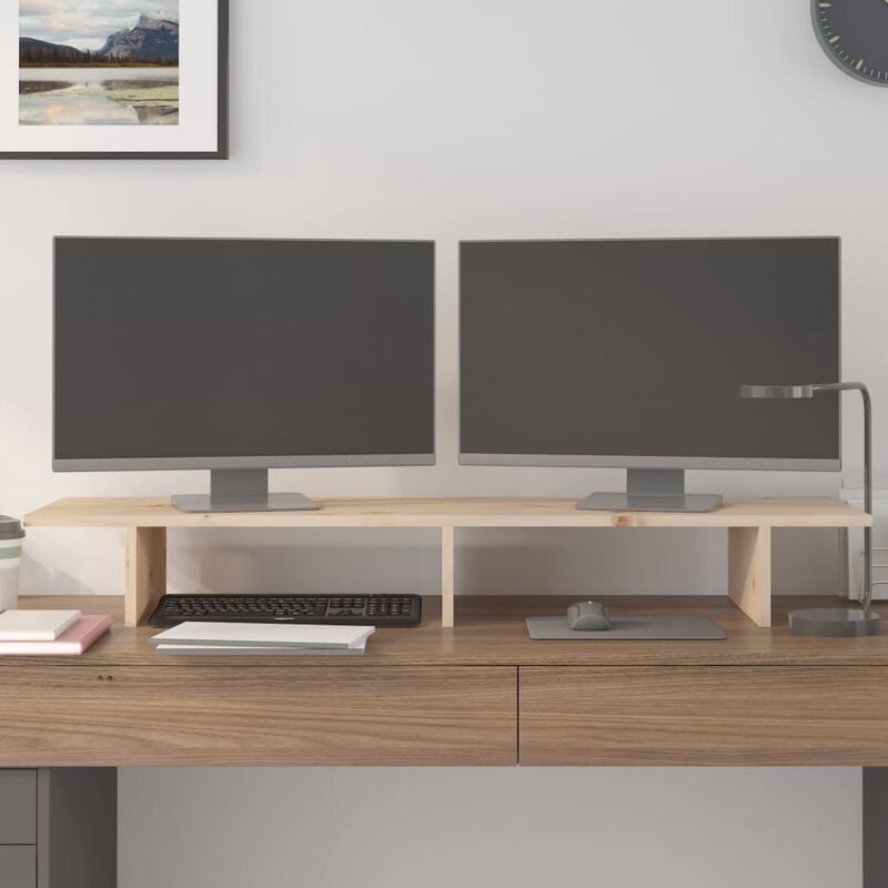 VidaXL Supporto per monitor 50x27x15 cm in legno massello di pino Supporto  per laptop 
