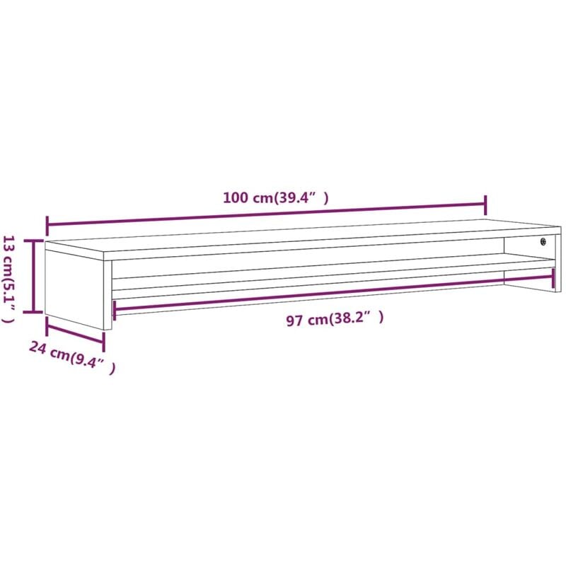 Unico Design Supporto per Monitor Rovere Fumo 60x23,5x12cm Legno  Multistrato 60x23,5x12 cm Magnifico it - Marrone68740