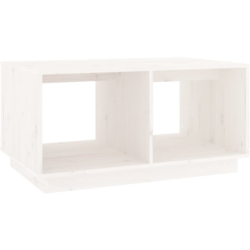 Unico Design Tavolino da Salotto Bianco 80x50x40 cm Legno Massello