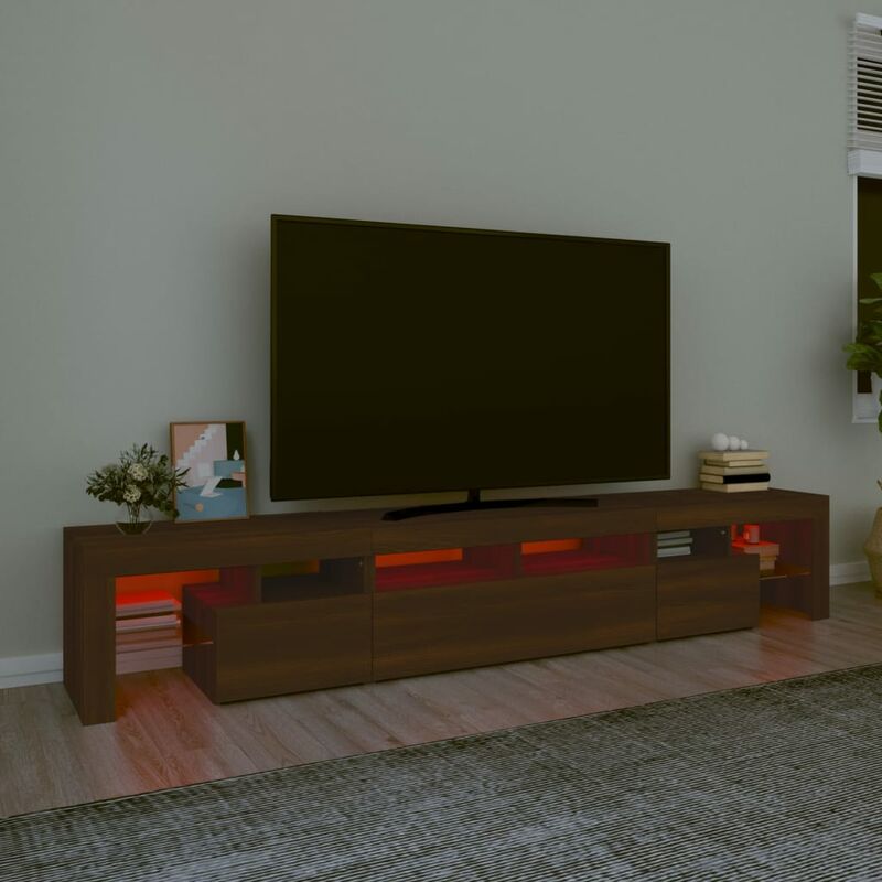 Unico Design Mobile Porta TV con Luci LED Rovere Marrone 230x36,5x40 cm  230x36,5x40 cm Magnifico it - Marrone91667