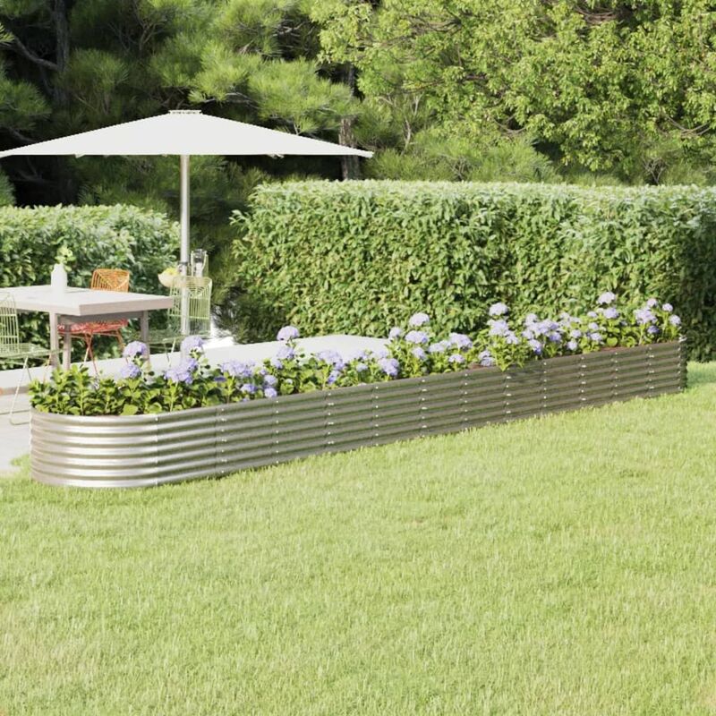 Unico Design Letto Giardino Acciaio Verniciato a Polvere 512x80x36cm Argento 512x80x36 cm Magnifico it - Argento82107