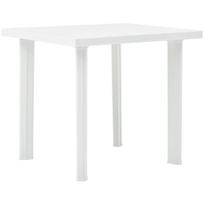 Tavolo da giardino in plastica effetto legno 138 x 78 x72h cm - Sumatra -  Bianco