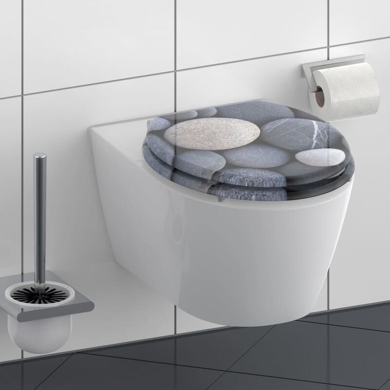 Tavoletta WC Chiusura Ammortizzata Copriwater Bagno Copri Asse 37,5 x 43,5  cm