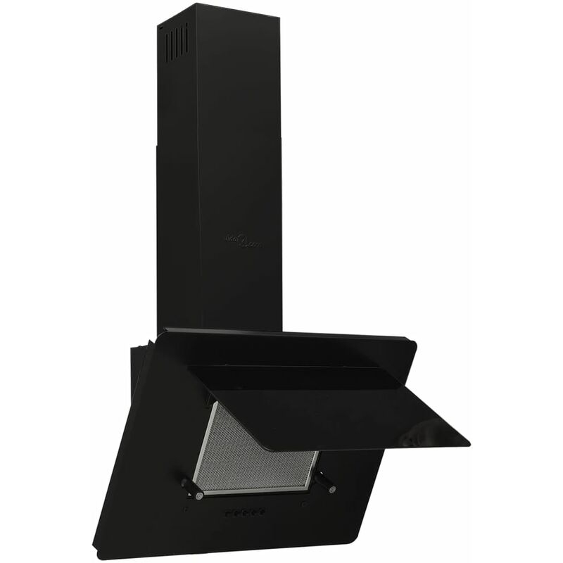 Unico Design Cappa a Parete 60 cm in Acciaio Inox e Vetro Temperato Nero  60x31x(78-108) cm Magnifico it - Nero86720