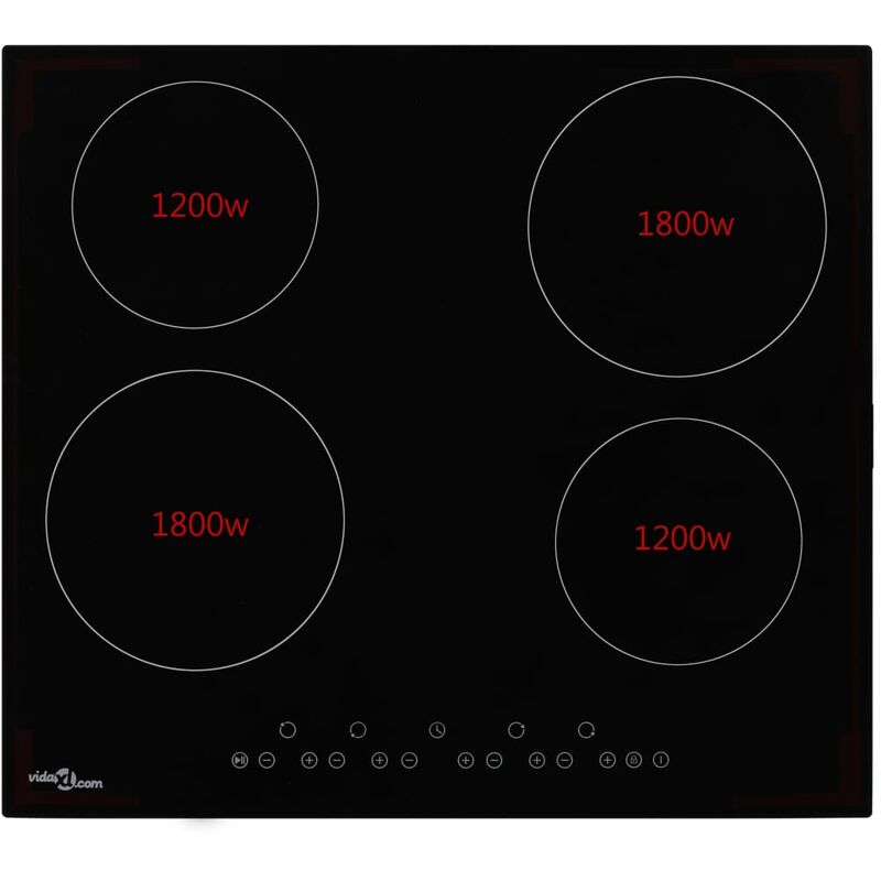 Unico Design Piano Cottura in Ceramica con 4 Zone e Controlli Touch 6000 W  590x520x52 mm Magnifico it - 57314