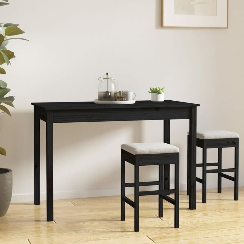 Unico Design Tavolo da Pranzo Nero 110x55x75 cm in Legno