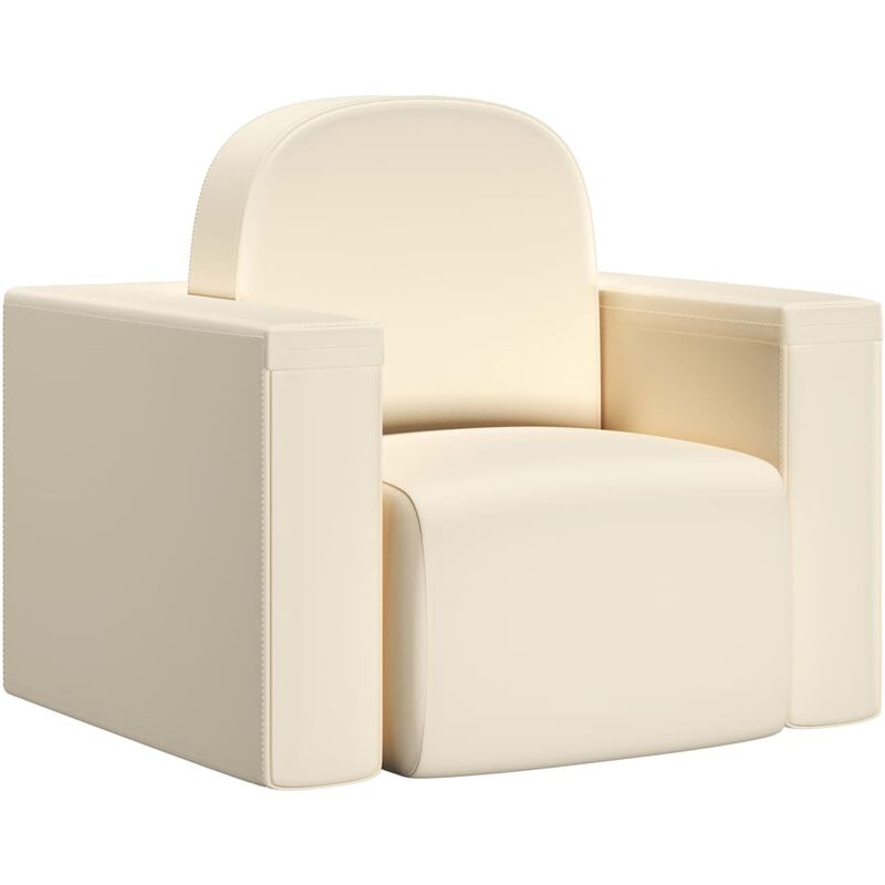 Poltrona singola con sgabello abbinato per bambini in velluto olandese, Set  di divano e pouf per la stanza Rosa - Costway