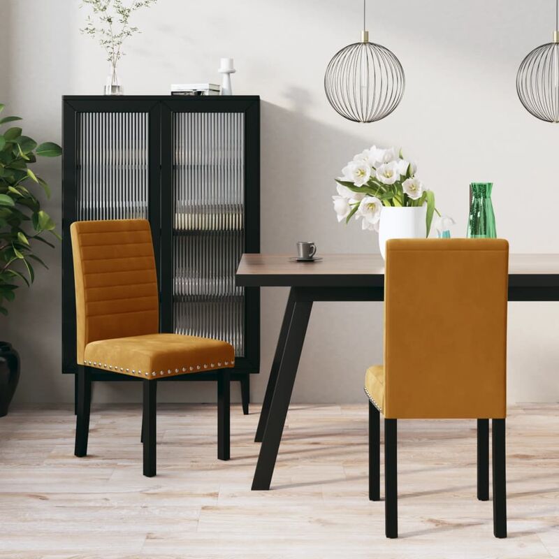 Set di 2 sedie per sala da pranzo rivestite in velluto poltrone soggiorno  antracite ML-Design