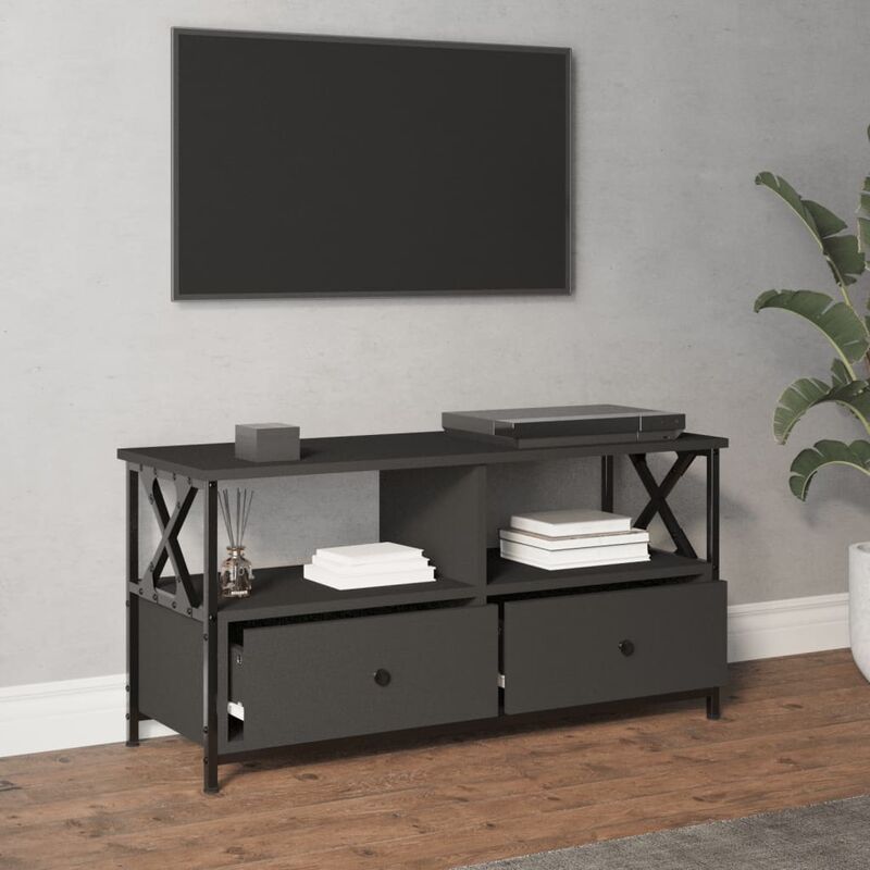 VidaXL Mobile porta tv nero 105x30x45 cm in legno multistrato e ferro Mobili  porta tv 