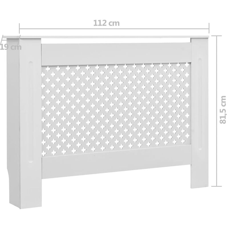 COPRI TERMOSIFONE RADIATORE Calorifero LEGNO BIANCO MODERNO 112*19*81,5