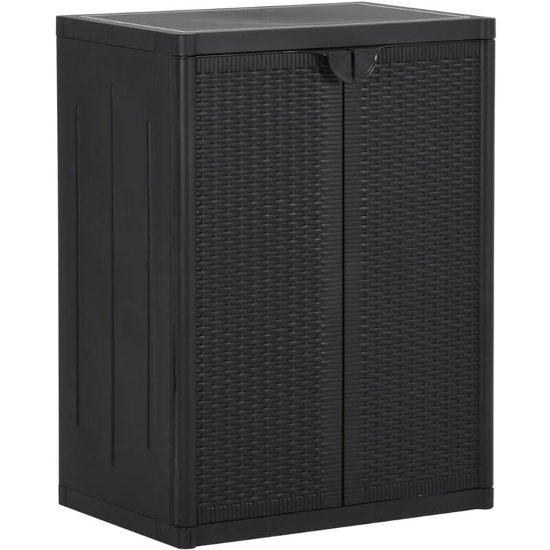 vidaXL Armadio da Giardino Nero 65x45x172 cm in Rattan PP